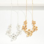 Wholesale chain Link Necklace Linked Flowers Rhinestone Details L Extender L