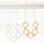 Peanut Chain Link Necklace Featuring Linked Clovers

- Approximately 16" L
- Extender 3" L