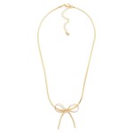 Wholesale metal Herringbone Chain Necklace Tied Bow Pendant L Extender L