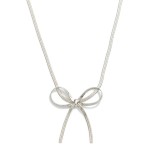 Wholesale metal Herringbone Chain Necklace Tied Bow Pendant L Extender L