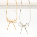 Wholesale metal Herringbone Chain Necklace Tied Bow Pendant L Extender L