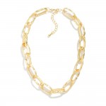 Wholesale hammered Metal Paper Clip Chain Link Necklace L Extender L