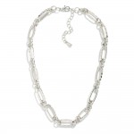 Wholesale hammered Metal Paper Clip Chain Link Necklace L Extender L