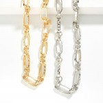 Wholesale hammered Metal Paper Clip Chain Link Necklace L Extender L