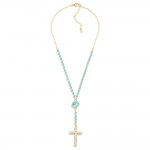 Wholesale beaded Cross Necklace Rhinestone Details L Extender L