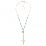 Wholesale beaded Cross Necklace Rhinestone Details L Extender L