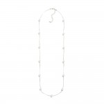 Wholesale layered Box Chain Necklace Pearl Stations L Extender L