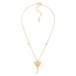 Wholesale chain Link Necklace Butterfly Pearl Pendant L Extender L