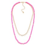 Wholesale layered Necklace Faceted Beads Pressed Gold Tassel Stations L Extender
