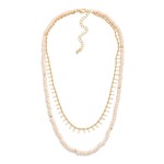 Wholesale layered Necklace Faceted Beads Pressed Gold Tassel Stations L Extender
