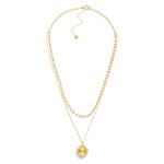 Wholesale layered Chain Link Necklace Rhinestone Clover Pendant L Extender L