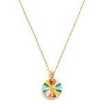 Wholesale chain Link Necklace Hinged Enamel Flower Pendant L Extender L