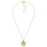 Wholesale chain Link Necklace Hinged Enamel Flower Pendant L Extender L