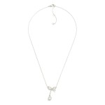 Wholesale dainty Gold Dipped Chain Link Necklace Rhinestone Bow Pendant Rhinesto