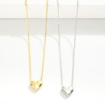 Gold Dipped Dainty Chain Link Necklace Featuring Heart Pendant 

- Approximately 16" L
- Extender 2" L
