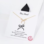 Wholesale dainty Chain Link Necklace Cubic Zirconia Bow Pendant L Extender L Hyp