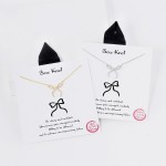 Wholesale dainty Chain Link Necklace Cubic Zirconia Bow Pendant L Extender L Hyp