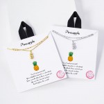 Wholesale dainty Gold Dipped Chain Link Necklace Pineapple Pendant White k Gold