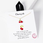 Wholesale dainty Chain Link Necklace Cherries Pendant L Extender L Hypoallergeni