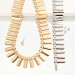Wholesale linked Shield Collarbone Necklace Metal Stud Earrings L Extender L