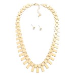 Wholesale linked Shield Collarbone Necklace Metal Stud Earrings L Extender L
