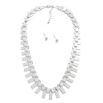 Wholesale linked Shield Collarbone Necklace Metal Stud Earrings L Extender L