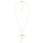 Wholesale chain Link Necklace Metal Bow Pendant L Extender L