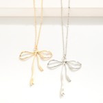 Wholesale chain Link Necklace Metal Bow Pendant L Extender L