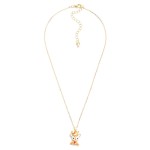 Wholesale dainty Chain Link Necklace Enamel Reindeer Pendant Cubic Zirconia Deta