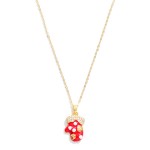 Wholesale dainty Chain Link Necklace Enamel Mitten Pendant Cubic Zirconia Detail