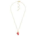 Wholesale dainty Chain Link Necklace Enamel Mitten Pendant Cubic Zirconia Detail