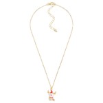Wholesale dainty Chain Link Necklace Enamel Reindeer Pendant Cubic Zirconia Deta