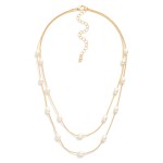 Wholesale layered Rope Chain Necklace Pearl Stations L Extender L