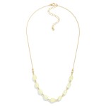 Wholesale gold Chain Link Necklace Faceted Glass Crystal Beads L Extender L