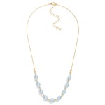 Wholesale gold Chain Link Necklace Faceted Glass Crystal Beads L Extender L