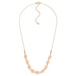 Wholesale gold Chain Link Necklace Faceted Glass Crystal Beads L Extender L