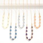 Wholesale gold Chain Link Necklace Faceted Glass Crystal Beads L Extender L