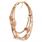 Wholesale layered Polished Natural Stone Beaded Necklace Large Marbled Acetate B