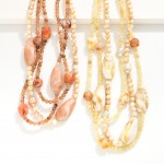 Wholesale layered Polished Natural Stone Beaded Necklace Large Marbled Acetate B