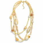 Wholesale layered Polished Natural Stone Beaded Necklace Large Marbled Acetate B