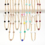 Wholesale gold Beaded Necklace Dainty Cross Beads L Extender L