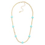 Wholesale gold Beaded Necklace Dainty Cross Beads L Extender L