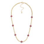Wholesale gold Beaded Necklace Dainty Cross Beads L Extender L