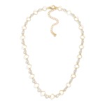 Wholesale metal Clover Chain Link Necklace Cubic Zirconia Stations L Extender L