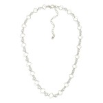 Wholesale metal Clover Chain Link Necklace Cubic Zirconia Stations L Extender L
