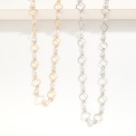 Wholesale metal Clover Chain Link Necklace Cubic Zirconia Stations L Extender L