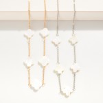 Wholesale chain Link Necklace Pearlescent Clover Stations L Extender L