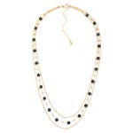 Wholesale layered Chain Link Necklace Cushion Square Cut Glass Bead Stations L E