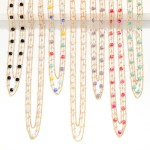 Wholesale layered Chain Link Necklace Cushion Square Cut Glass Bead Stations L E