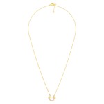 Wholesale dainty Gold Dipped Chain Link Necklace Cubic Zirconia Studded Horse Sh